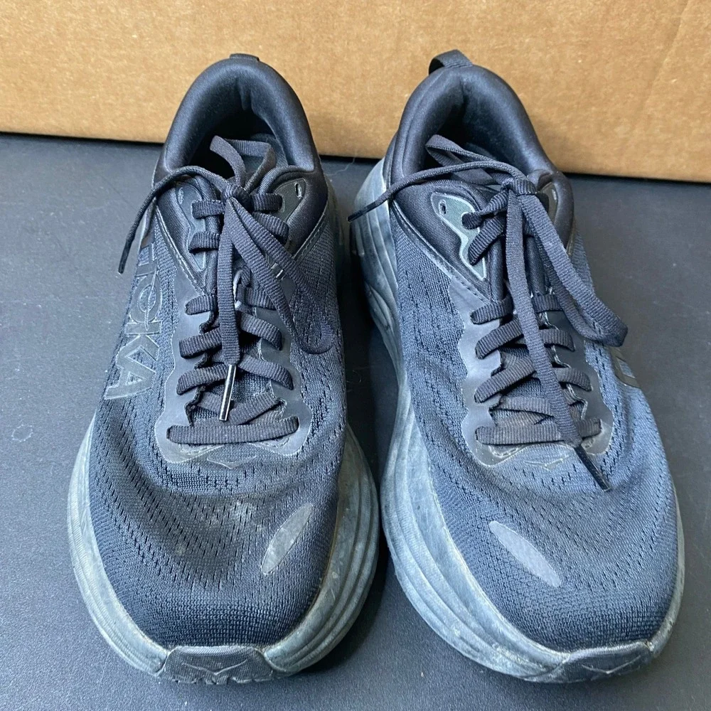 Hoka Bondi 8 Womens 7B Black Running Shoes Sneakers 1127952 BBLC